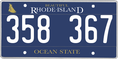 RI license plate 358367