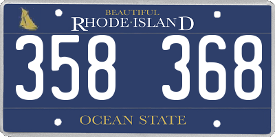 RI license plate 358368