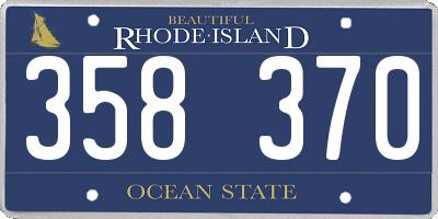 RI license plate 358370