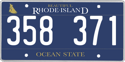 RI license plate 358371