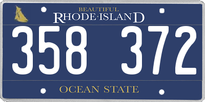 RI license plate 358372