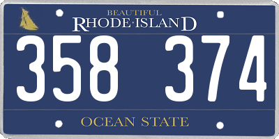 RI license plate 358374
