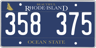 RI license plate 358375