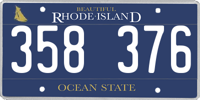RI license plate 358376