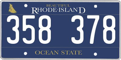 RI license plate 358378
