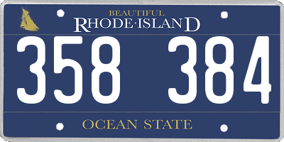 RI license plate 358384