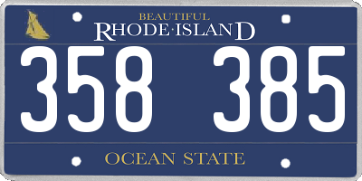 RI license plate 358385