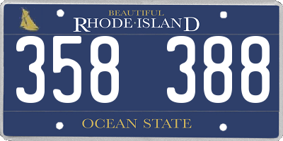 RI license plate 358388