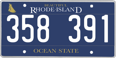 RI license plate 358391