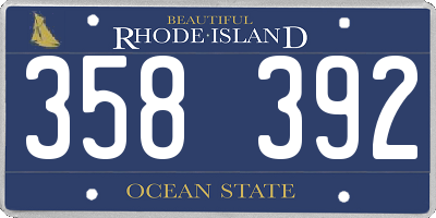 RI license plate 358392
