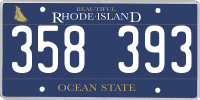 RI license plate 358393
