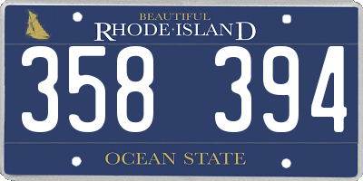 RI license plate 358394