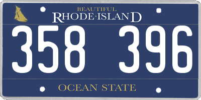 RI license plate 358396