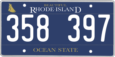 RI license plate 358397