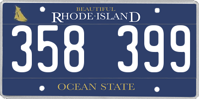 RI license plate 358399