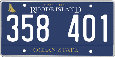 RI license plate 358401