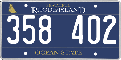 RI license plate 358402