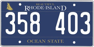 RI license plate 358403