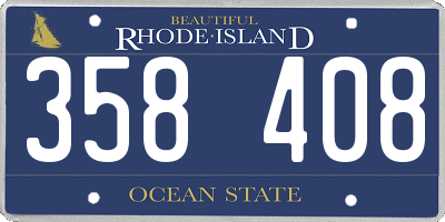RI license plate 358408