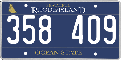 RI license plate 358409