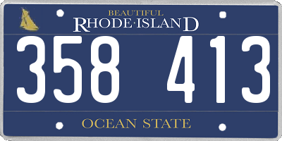 RI license plate 358413