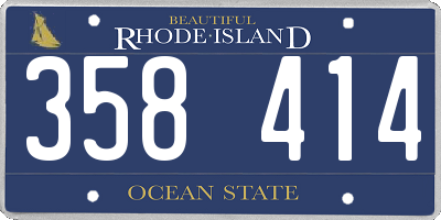 RI license plate 358414