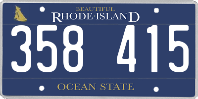 RI license plate 358415