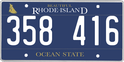 RI license plate 358416