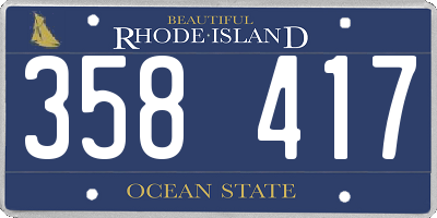 RI license plate 358417