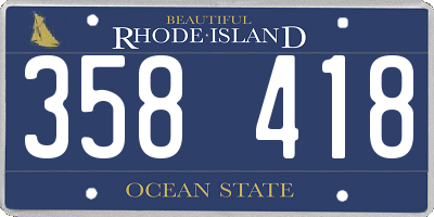 RI license plate 358418