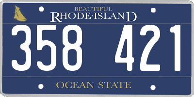 RI license plate 358421