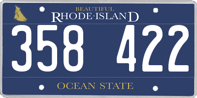 RI license plate 358422