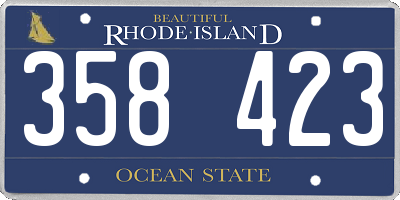 RI license plate 358423