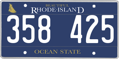RI license plate 358425