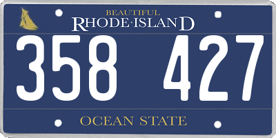 RI license plate 358427