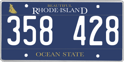 RI license plate 358428