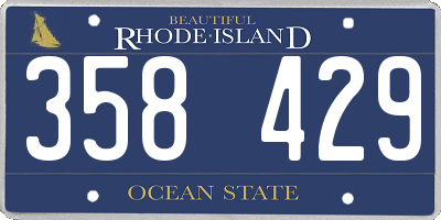 RI license plate 358429