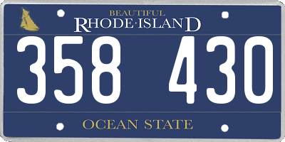 RI license plate 358430