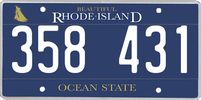RI license plate 358431