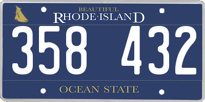 RI license plate 358432