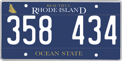 RI license plate 358434