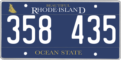 RI license plate 358435