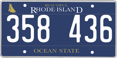 RI license plate 358436