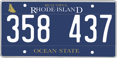 RI license plate 358437