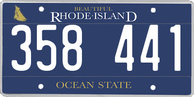 RI license plate 358441