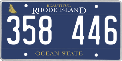 RI license plate 358446