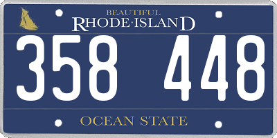 RI license plate 358448