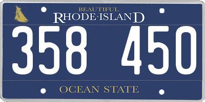 RI license plate 358450
