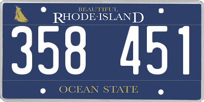 RI license plate 358451