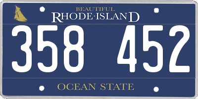 RI license plate 358452